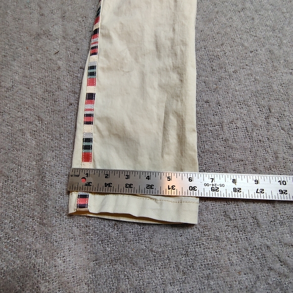 Gap Chino Pants Womens Size 28x28 French Vanilla Embellished Colorblock Trim Y2K - Picture 9 of 13